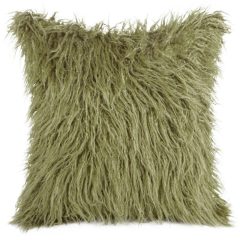 Díszpárnahuzat szőrme hatású olíva 45x45