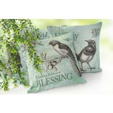 Díszpárnahuzat 45x45 madár mintás, gobelin