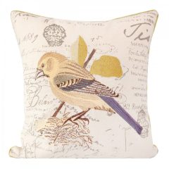 Díszpárnahuzat 45x45 madaras, hímzett