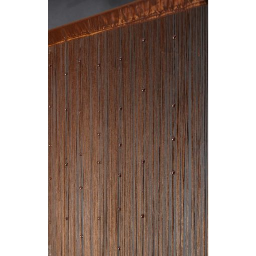 Függöny SPAGETTI(zsinórfüggöny) bronzbarna, gyöngyökkel 140x250