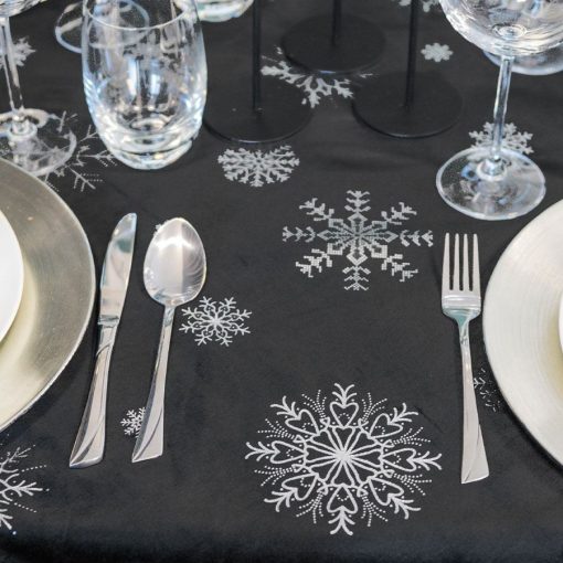 Asztalterítő karácsonyi, fekete140x180, bársony
