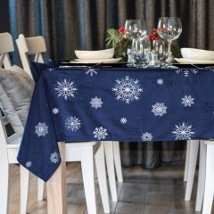 Asztalterítő karácsonyi, kék  140x180, bársony