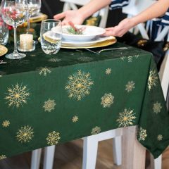 Asztalterítő karácsonyi, zöld 140x180, bársony