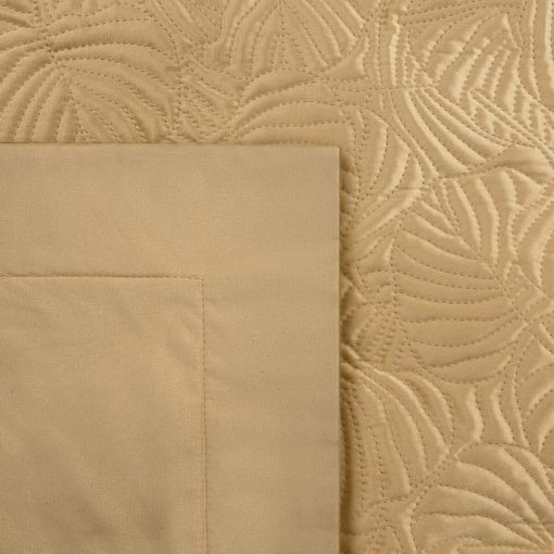 Ágytakaró bársony, bézs, nagyméretű 260x280