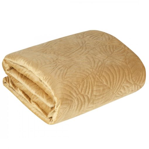 Ágytakaró bársony, bézs, nagyméretű 260x280