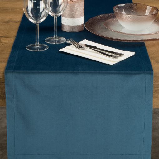Asztali futó bársony, kék 40x140