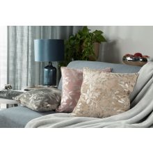 Díszpárnahuzat 45x45 bézs/ezüst mintás, bársony