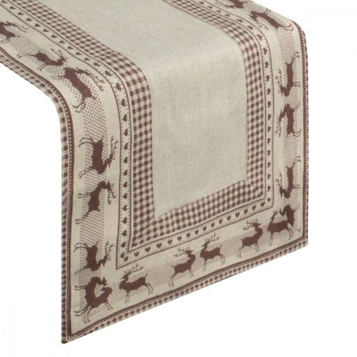 Asztali futó karácsonyi, bézs/barna 40x140